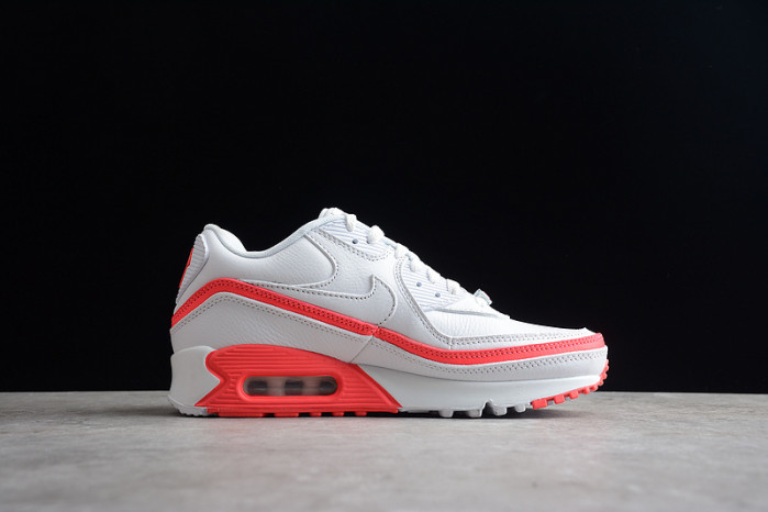 nike air max 90 undefeated white solar red cj7197-103